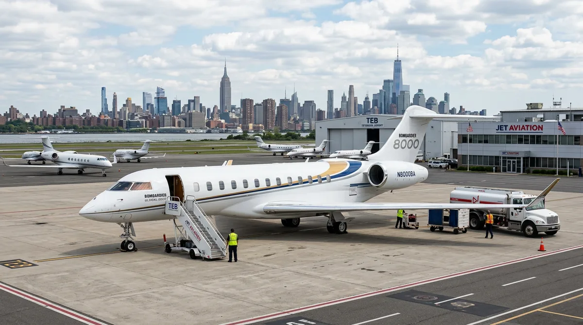 Private jet at New York — FBO terminal