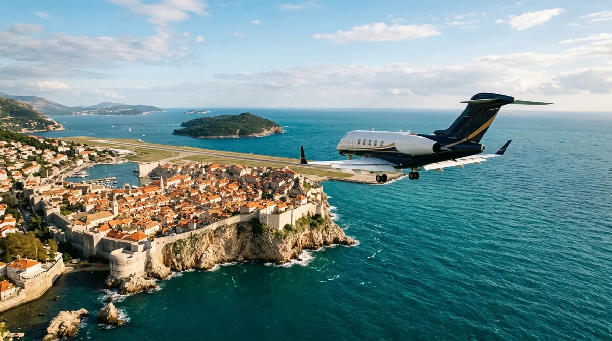 Private jet at Dubrovnik — FBO terminal
