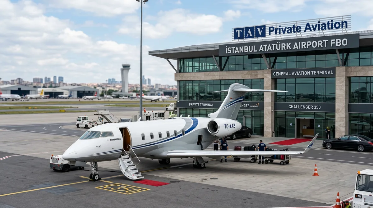 Private jet at Istanbul — FBO terminal