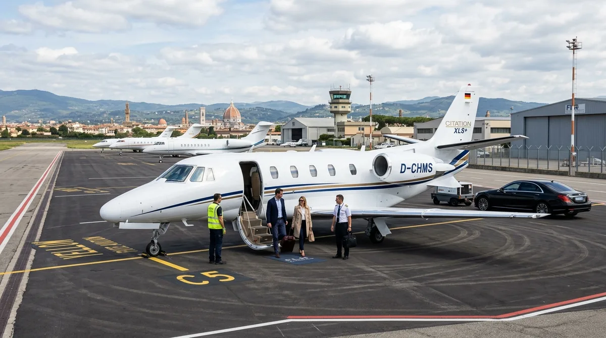 Private jet at Florence — FBO terminal