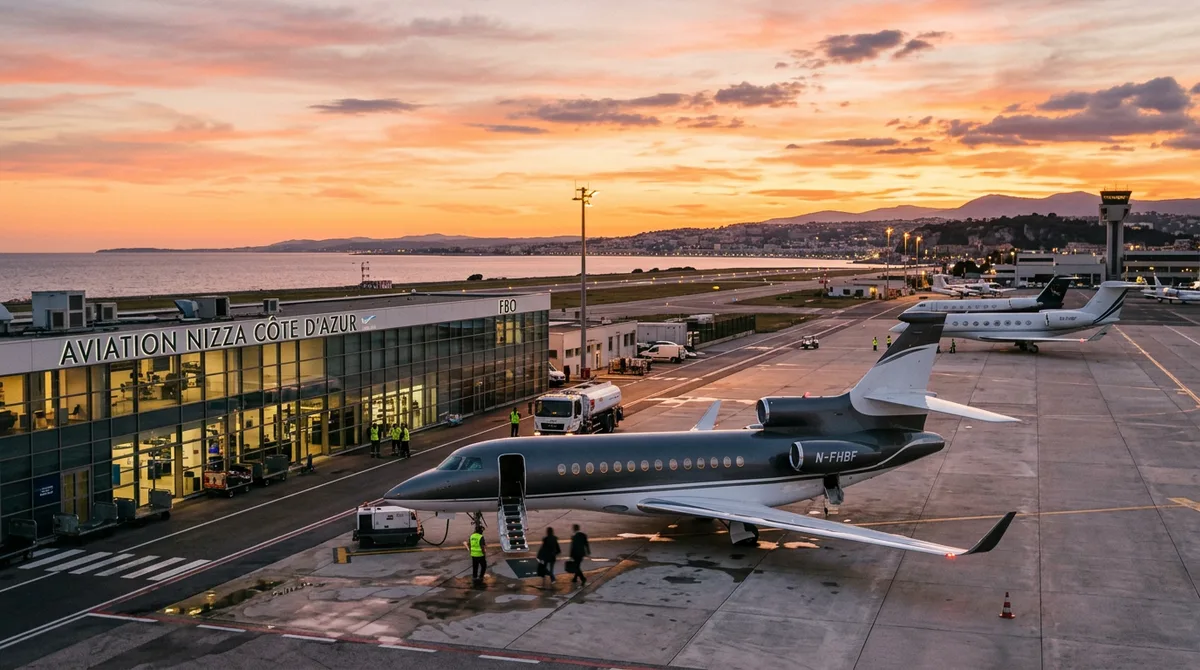 Private jet at Nice — FBO terminal