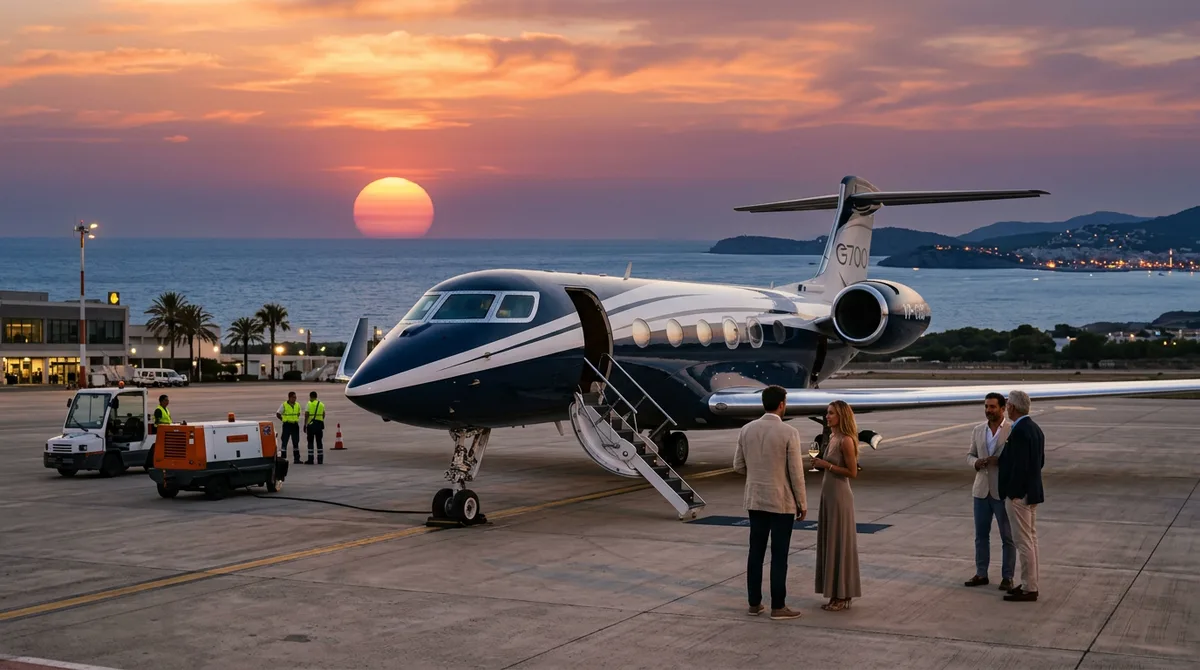 Private jet at Ibiza — FBO terminal
