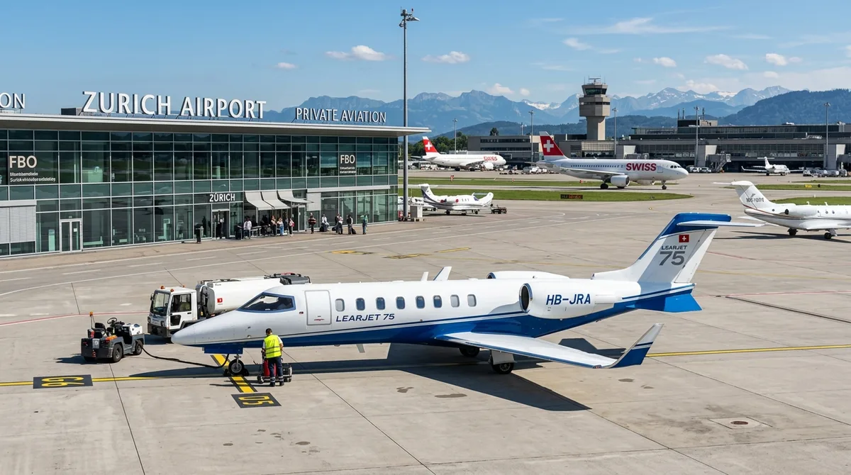 Private jet to Zurich