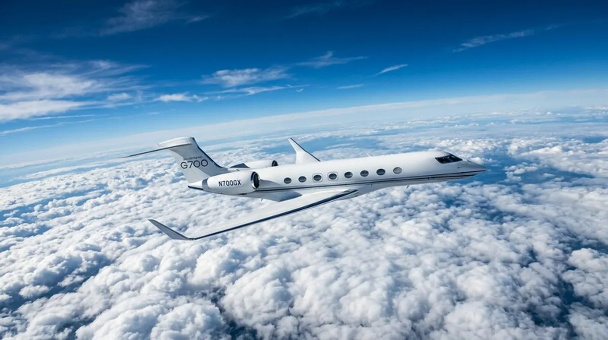 Private jet above the clouds — FL510 cruise altitude